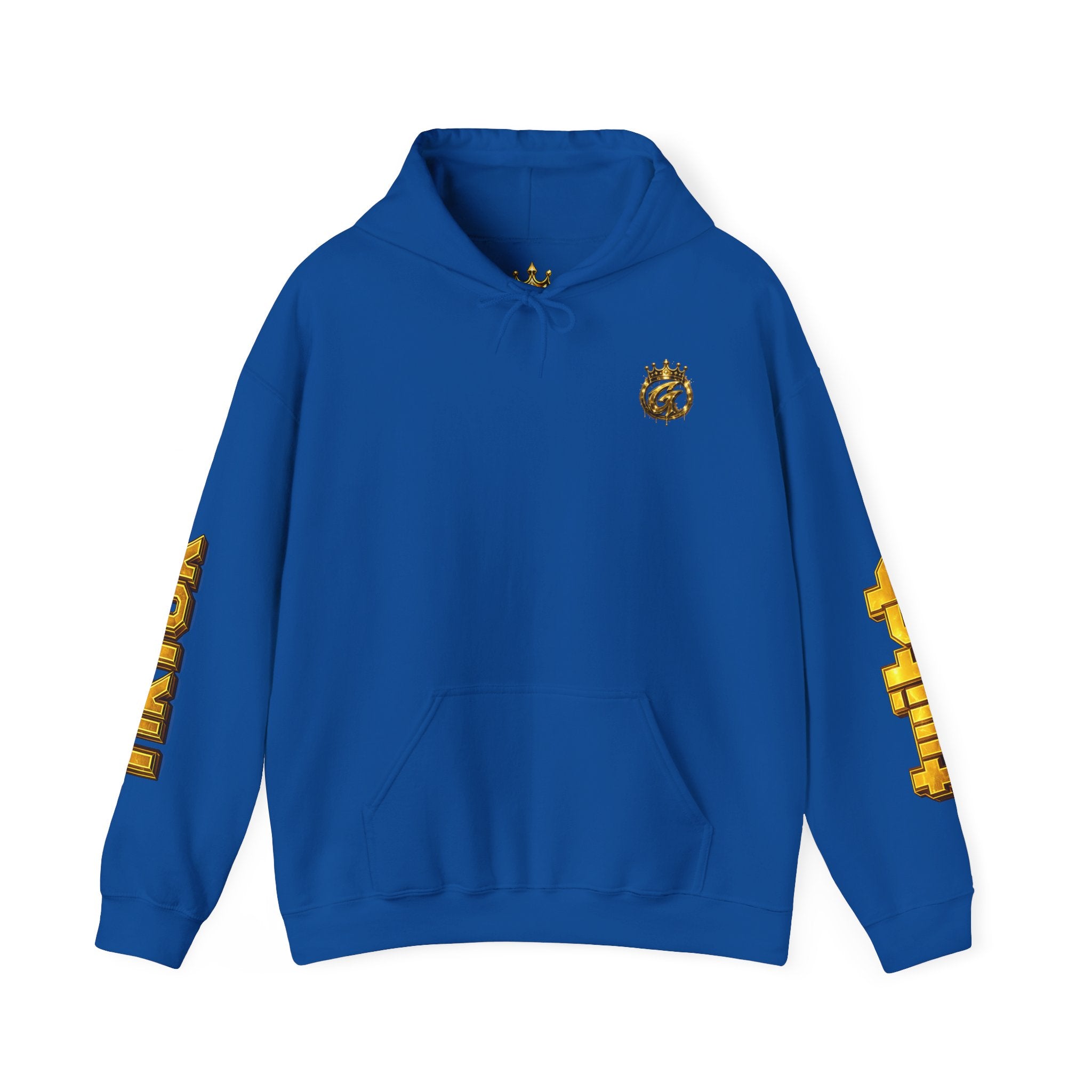 Goldenz Crown Hoodie — Streetwear Logo Pullover with Sleeve Branding