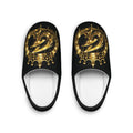 Men's Slippers — Gold Crown Dragon Emblem Indoor House Shoes