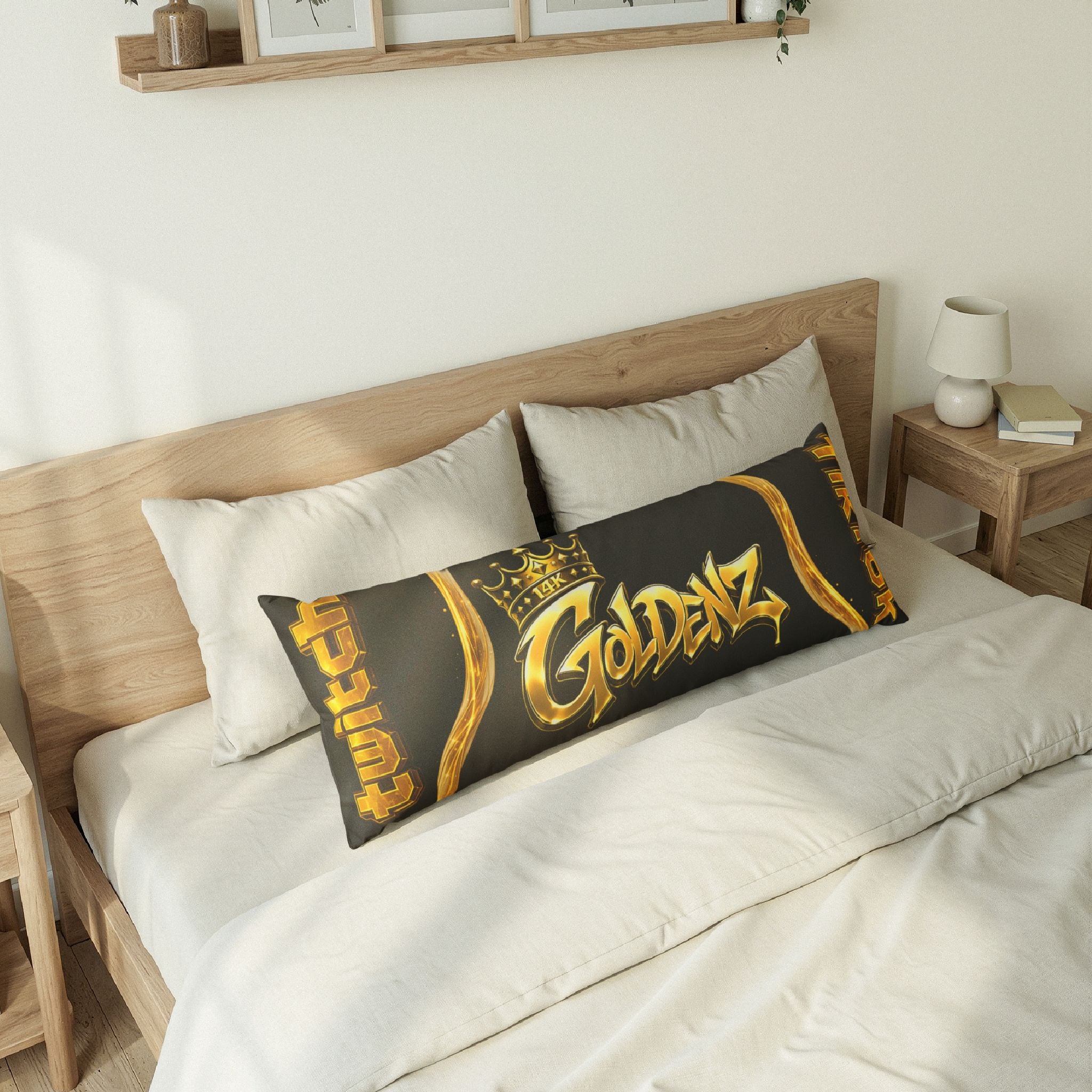Goldenz Crown Body Pillow – Luxe Black & Gold Decorative Support Pillow