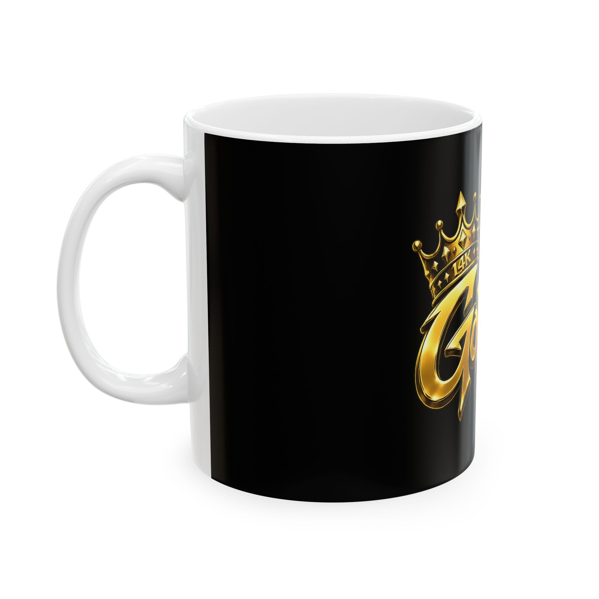 Goldenz Crown Ceramic Mug — 11oz & 15oz Black Coffee Cup