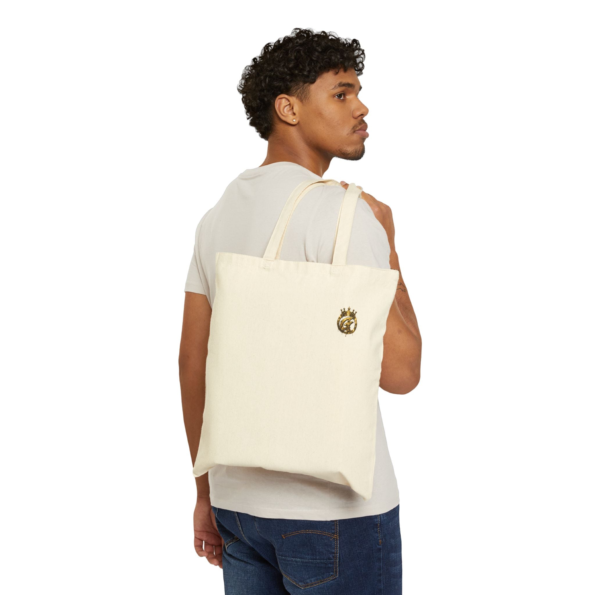 Tote Bag — Small Gold Paw Print Canvas Tote
