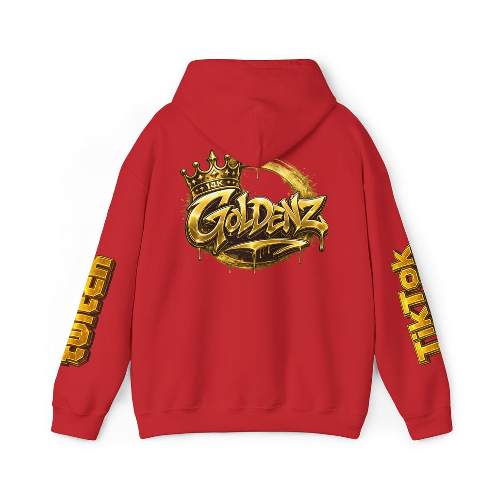 Goldenz Crown Hoodie — Streetwear Logo Pullover with Sleeve Branding