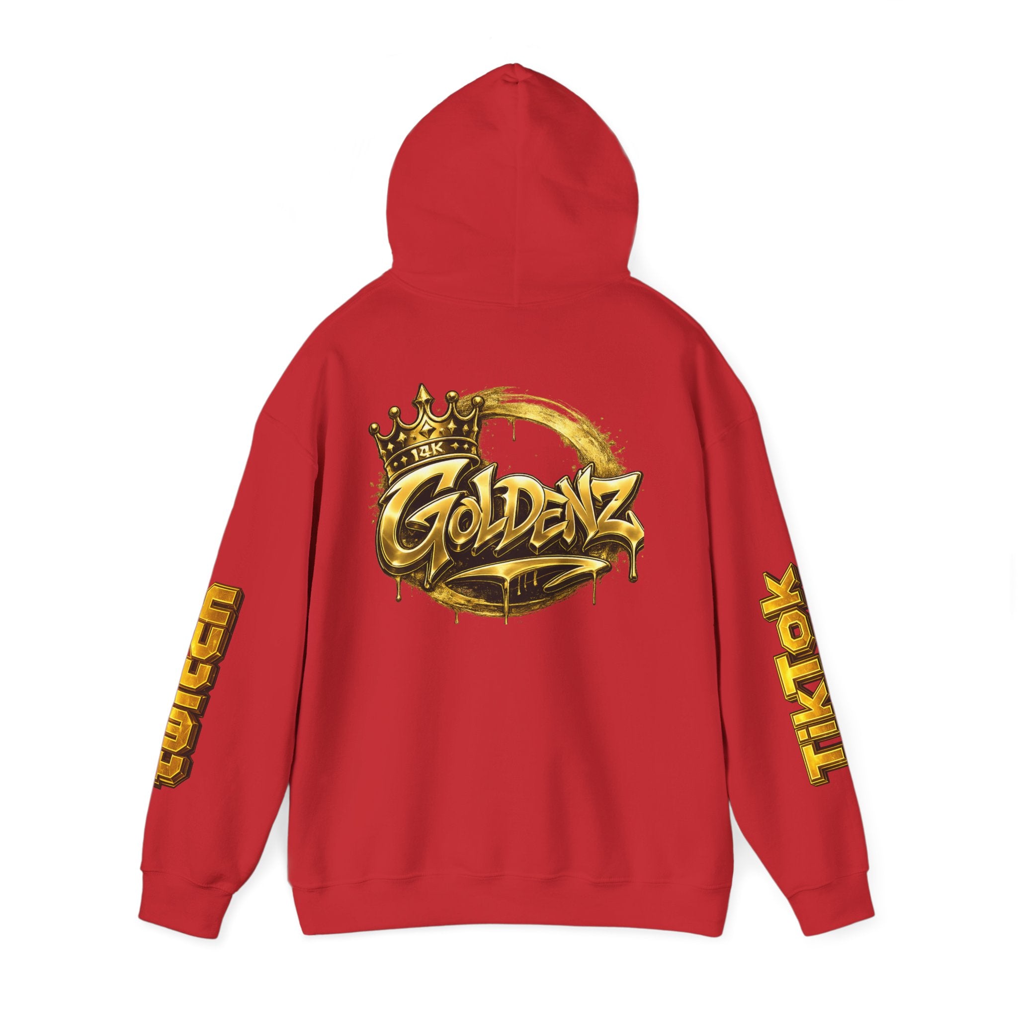 Goldenz Crown Hoodie — Streetwear Logo Pullover with Sleeve Branding