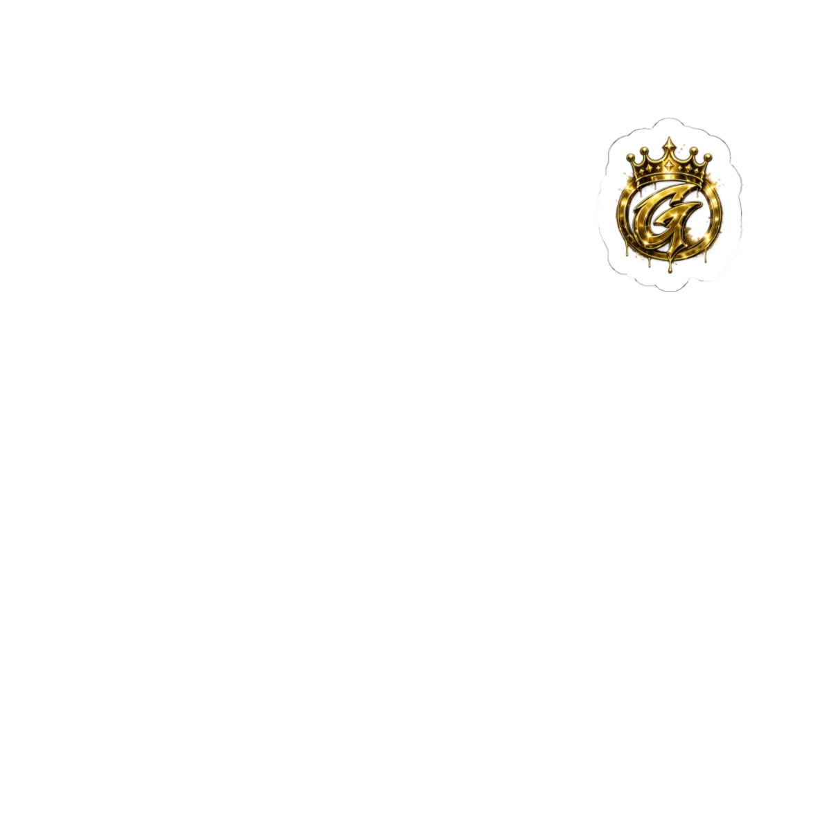 Gold Crown Logo Kiss-Cut Sticker — Luxury Monogram Decal for Laptops & Accessories