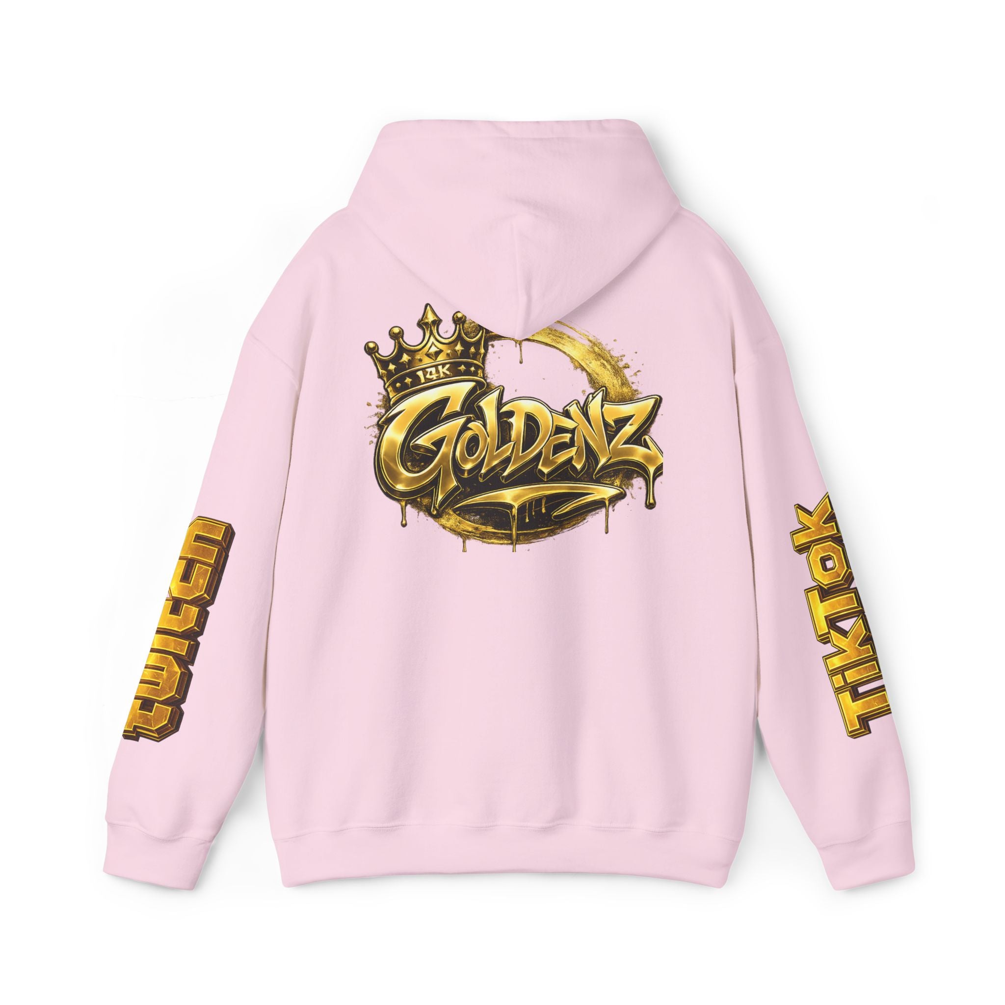 Goldenz Crown Hoodie — Streetwear Logo Pullover with Sleeve Branding