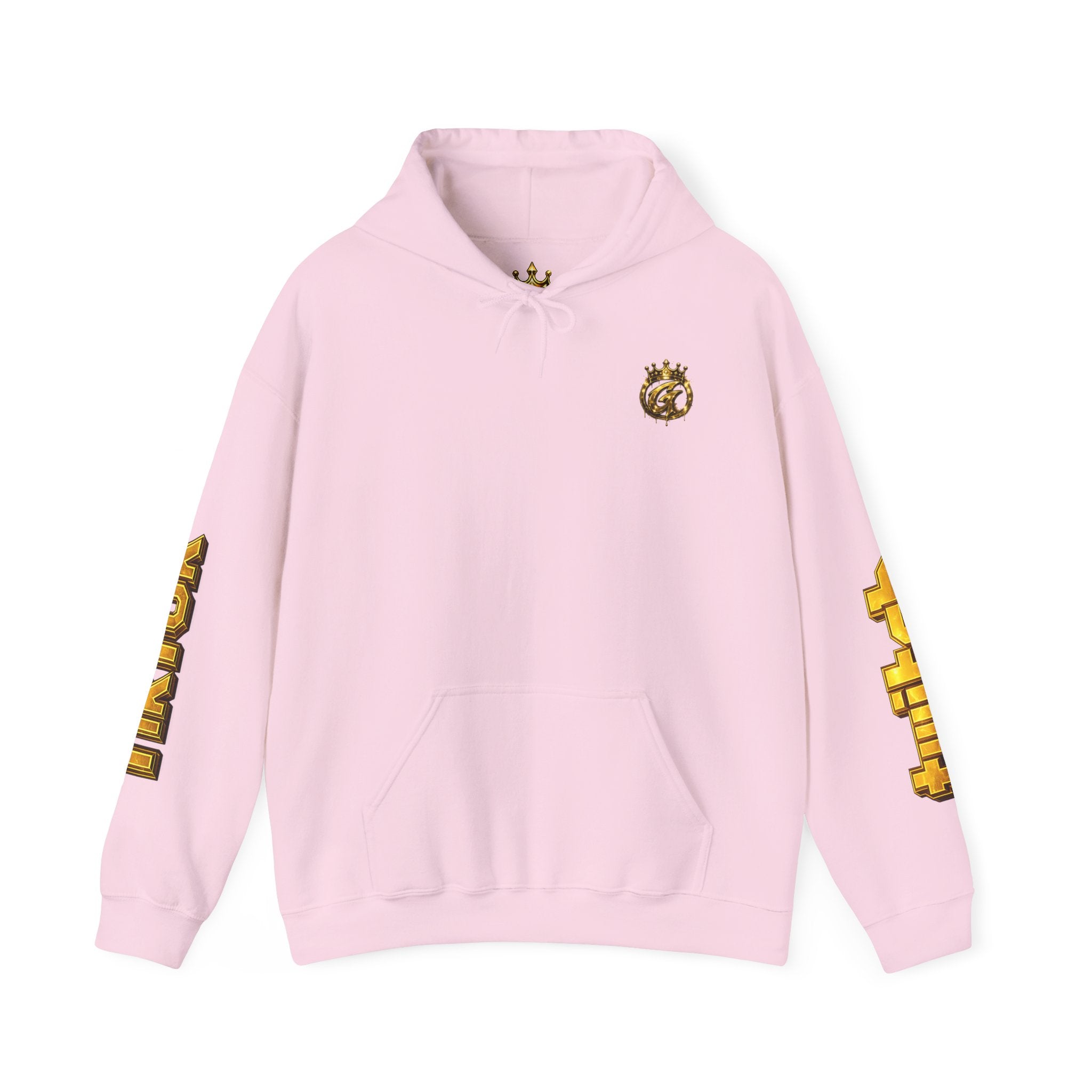 Goldenz Crown Hoodie — Streetwear Logo Pullover with Sleeve Branding