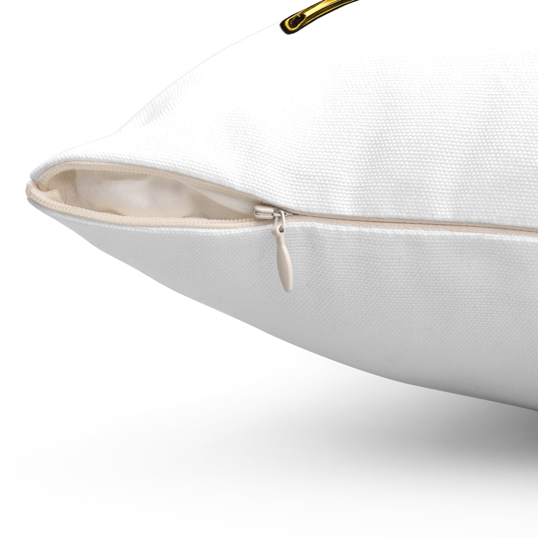Goldenz Crown Graphic Pillow — Gold Script Decorative Throw Pillow