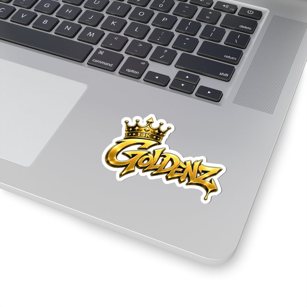 Goldenz Crown Sticker — Metallic Graffiti Kiss-Cut Sticker
