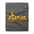 Goldenz Crown Sherpa Blanket — Luxe Gold Graffiti Throw