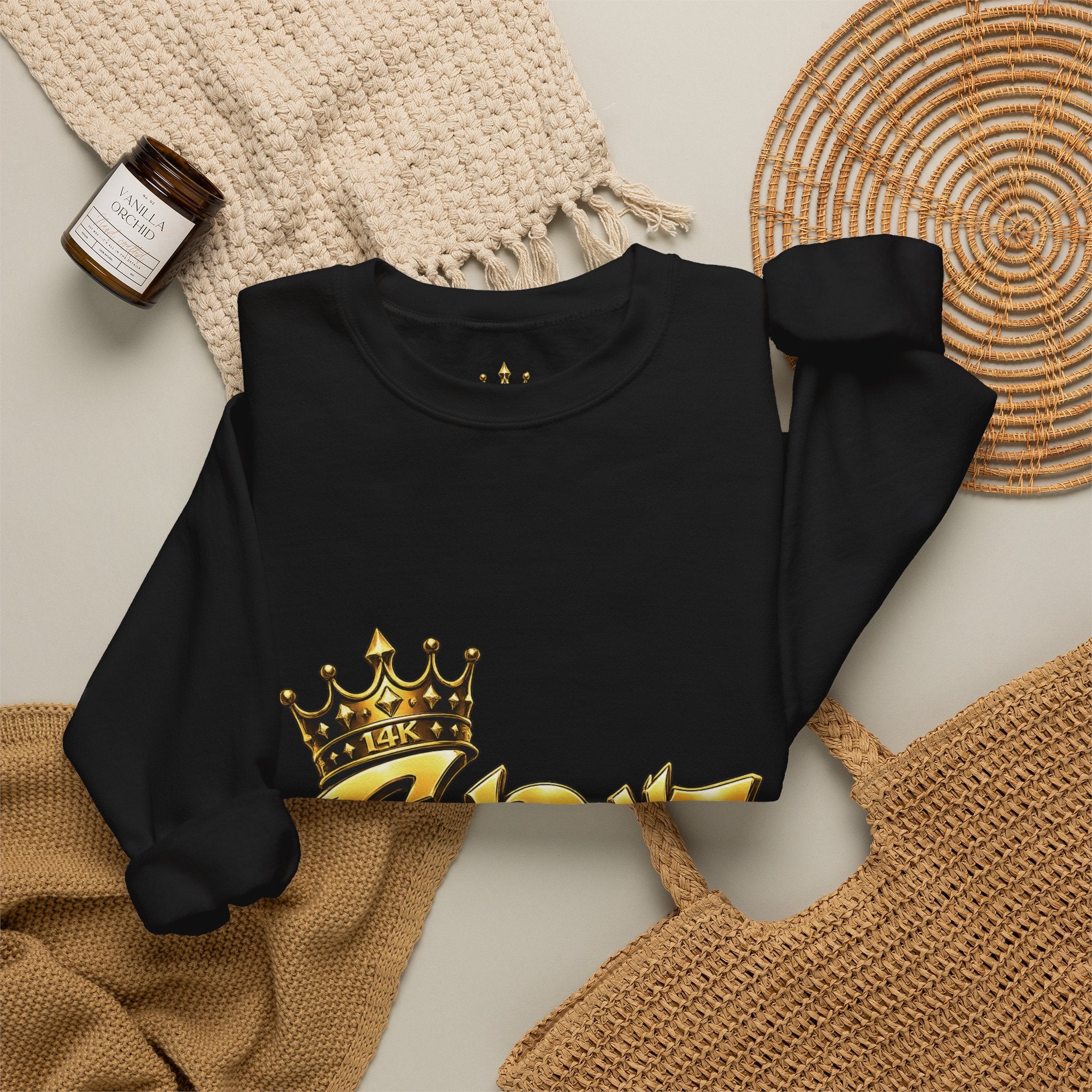 Goldenz Crown Crewneck Sweatshirt — Golden Graffiti Logo Pullover