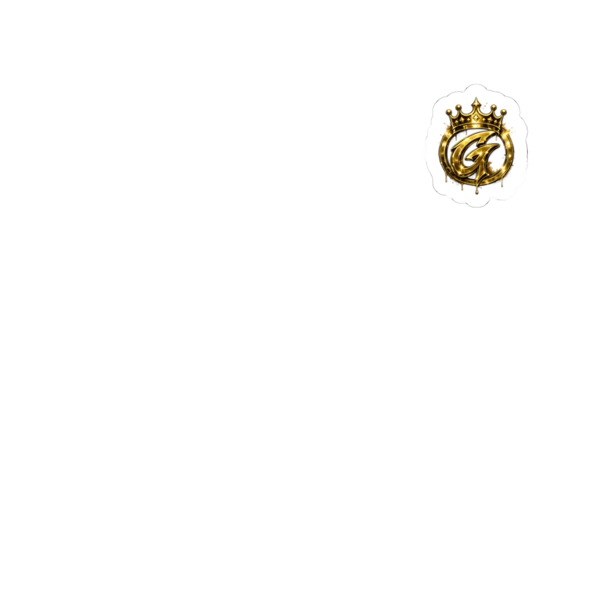Gold Crown Logo Kiss-Cut Sticker — Luxury Monogram Decal for Laptops & Accessories