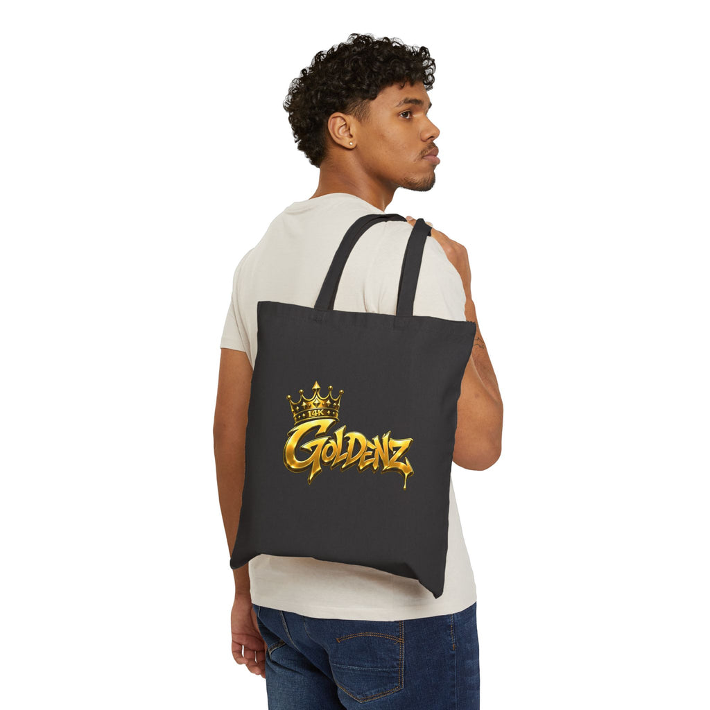 Tote Bag — "Goldenz" Crown Graffiti Cotton Canvas Tote