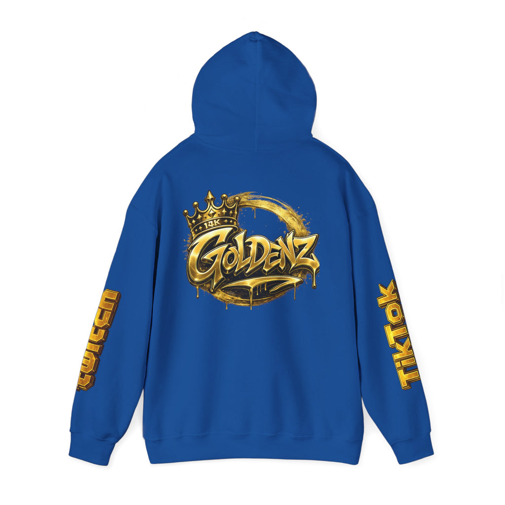 Goldenz Crown Hoodie — Streetwear Logo Pullover with Sleeve Branding