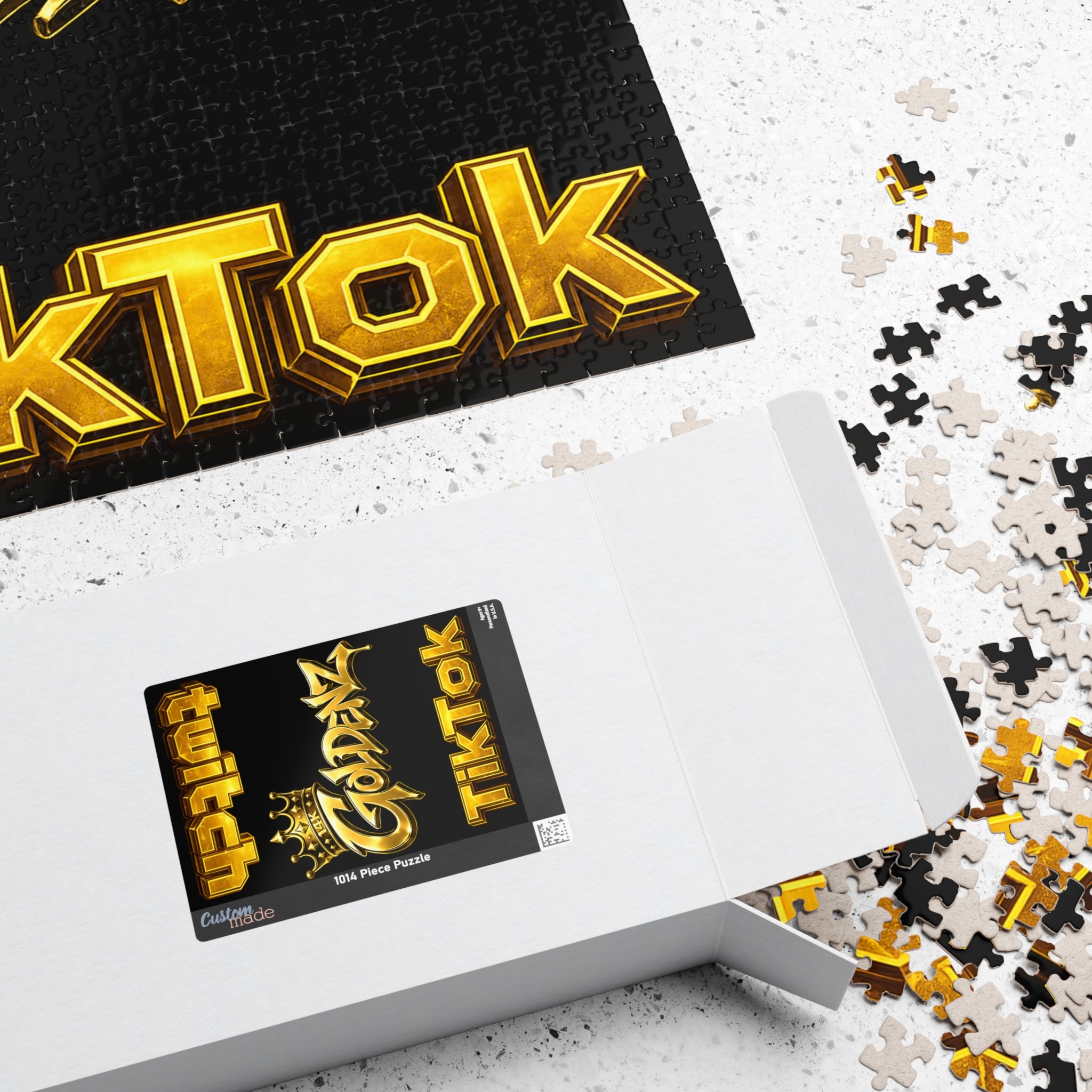 Goldenz TikTok Gold Logo Puzzle — 110/252/520/1014-Piece Jigsaw