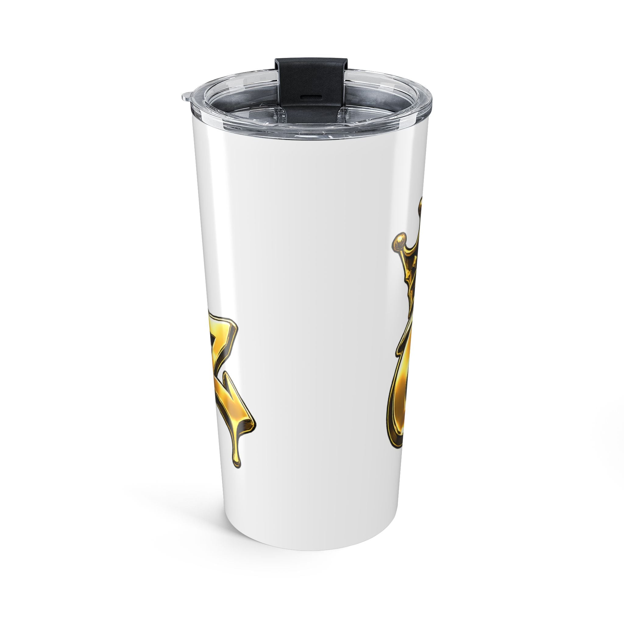 20oz Gold King Tumbler – Crowned 'Goldent' Metallic Graphic Travel Mug