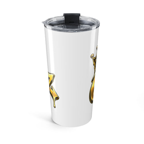 20oz Gold King Tumbler – Crowned 'Goldent' Metallic Graphic Travel Mug