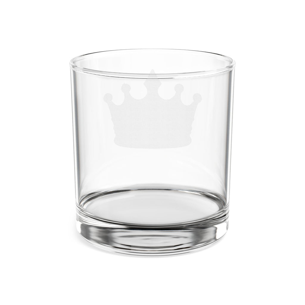 Engraved Crown Whiskey Glass – 10.5 oz Rocks Glass