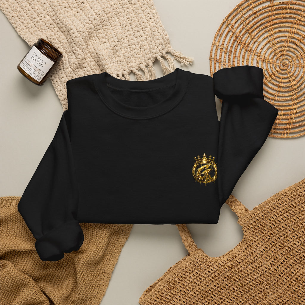 Embroidered Crown Lion Crewneck Sweatshirt