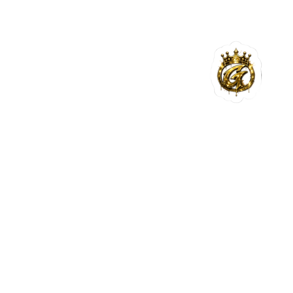 Gold Crown Logo Kiss-Cut Sticker — Luxury Monogram Decal for Laptops & Accessories