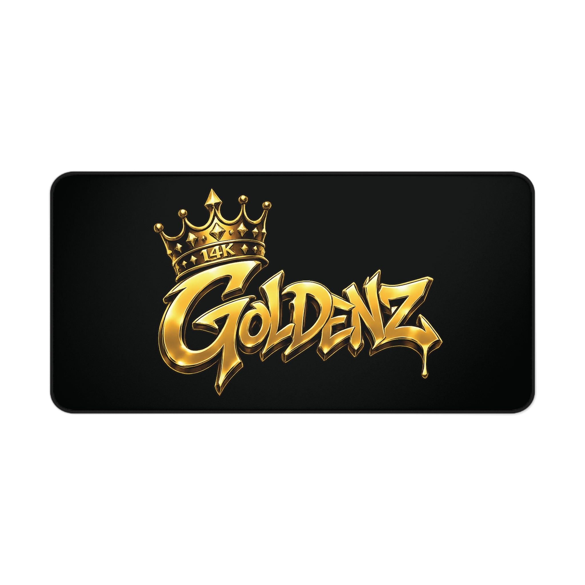 Goldenz Logo Desk Mat – Gold Crown Gaming Mouse Pad