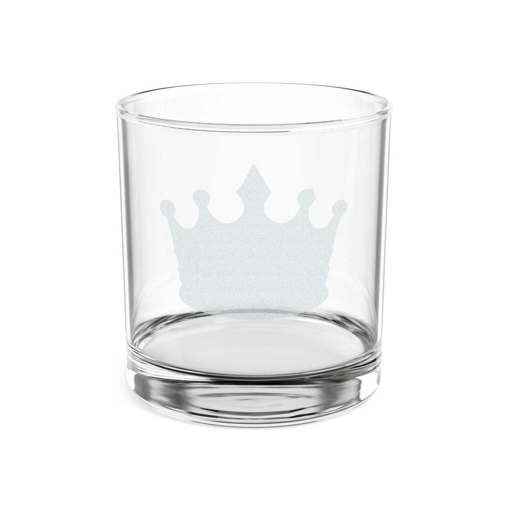 Engraved Crown Whiskey Glass – 10.5 oz Rocks Glass