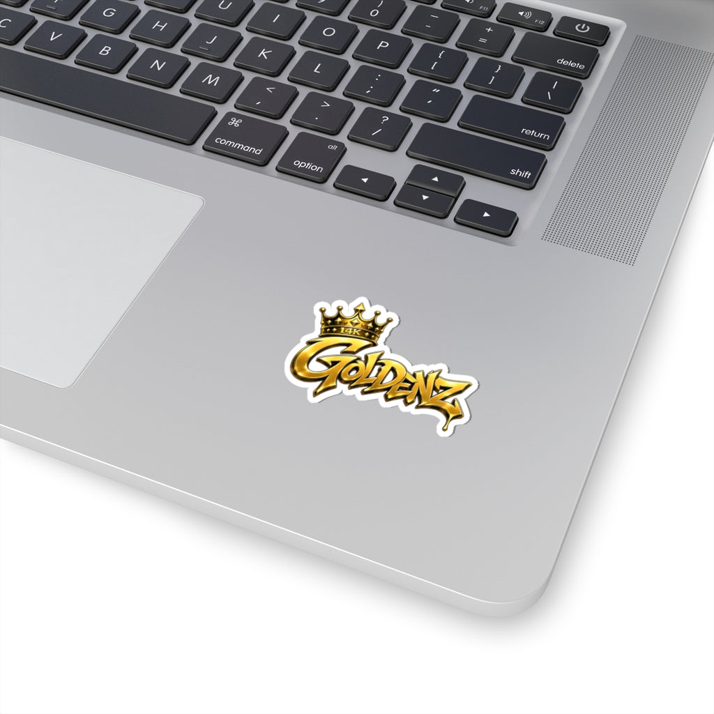Goldenz Crown Sticker — Metallic Graffiti Kiss-Cut Sticker