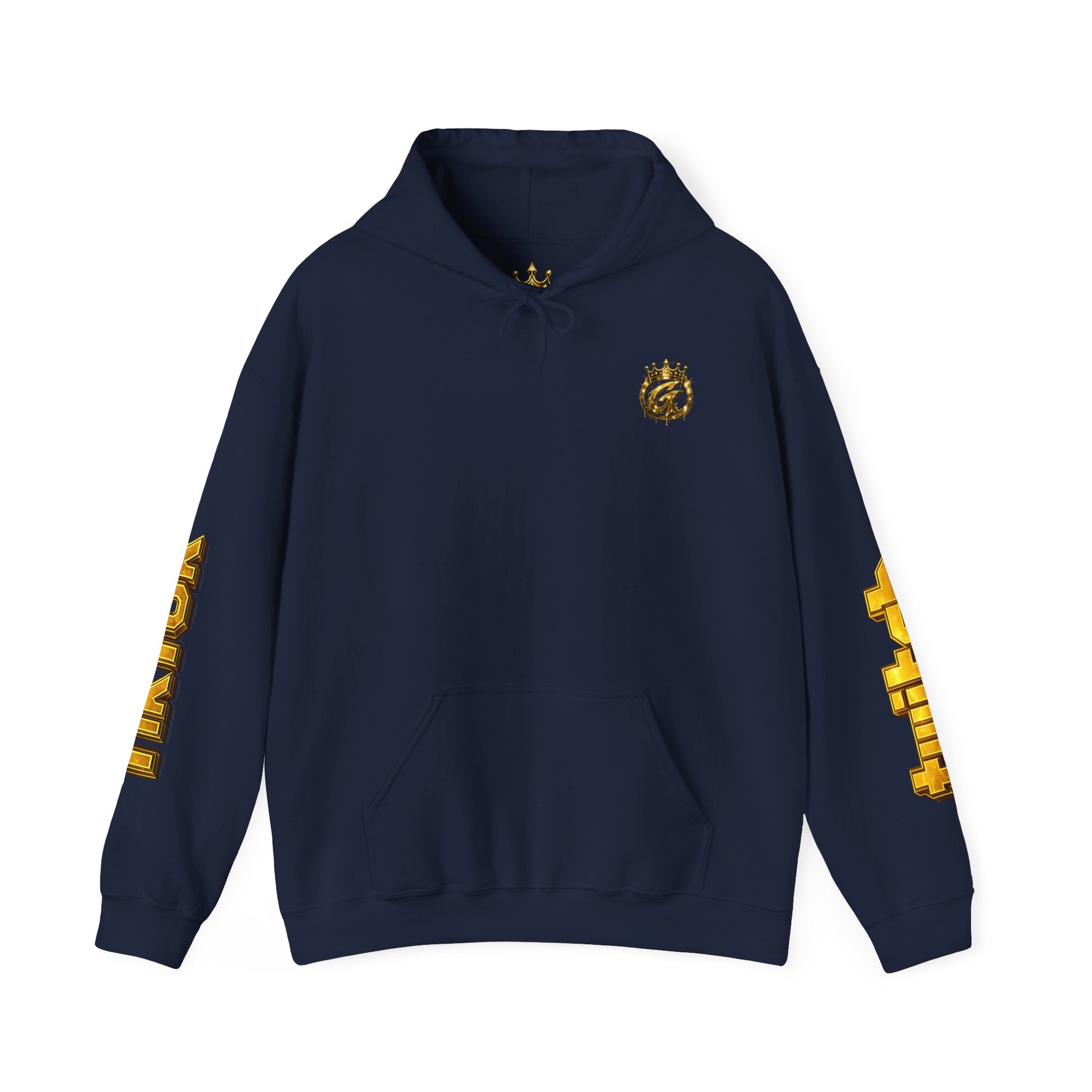 Goldenz Crown Hoodie — Streetwear Logo Pullover with Sleeve Branding