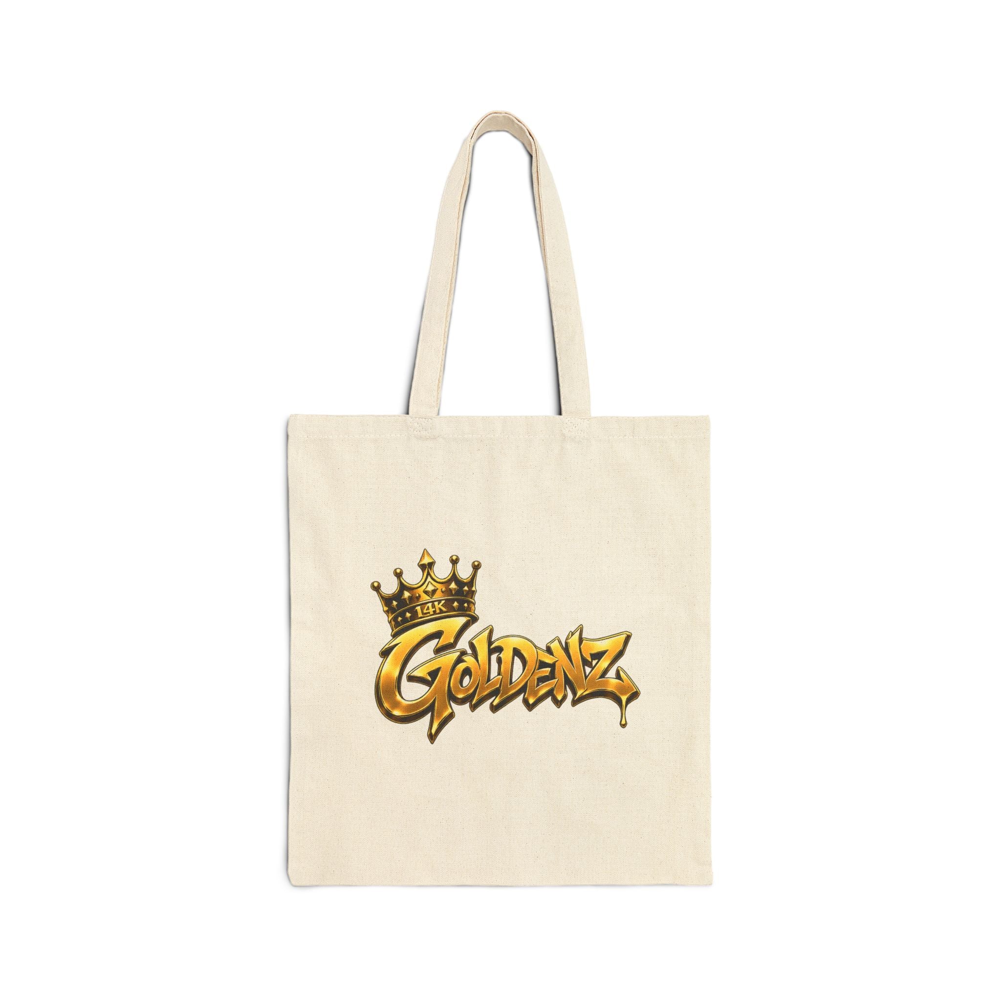 Tote Bag — "Goldenz" Crown Graffiti Cotton Canvas Tote