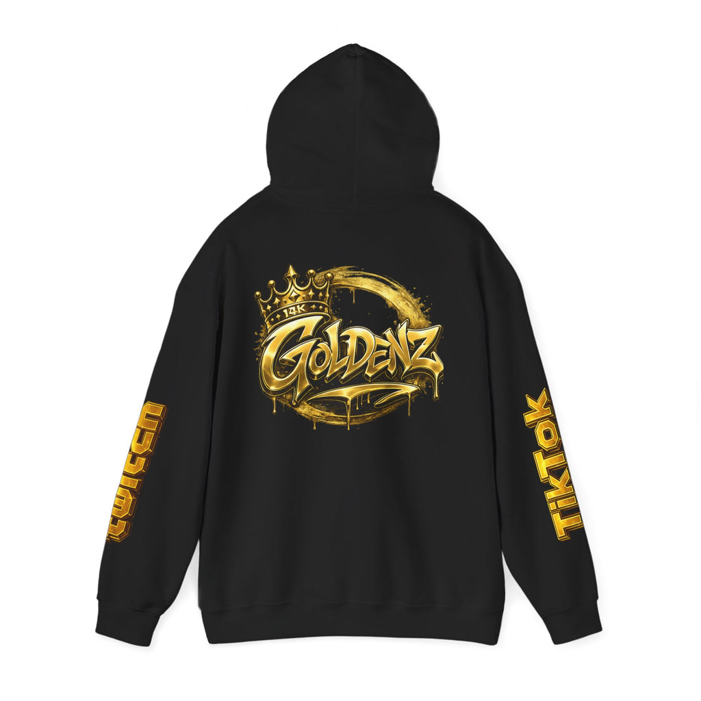 Goldenz Crown Hoodie — Streetwear Logo Pullover with Sleeve Branding