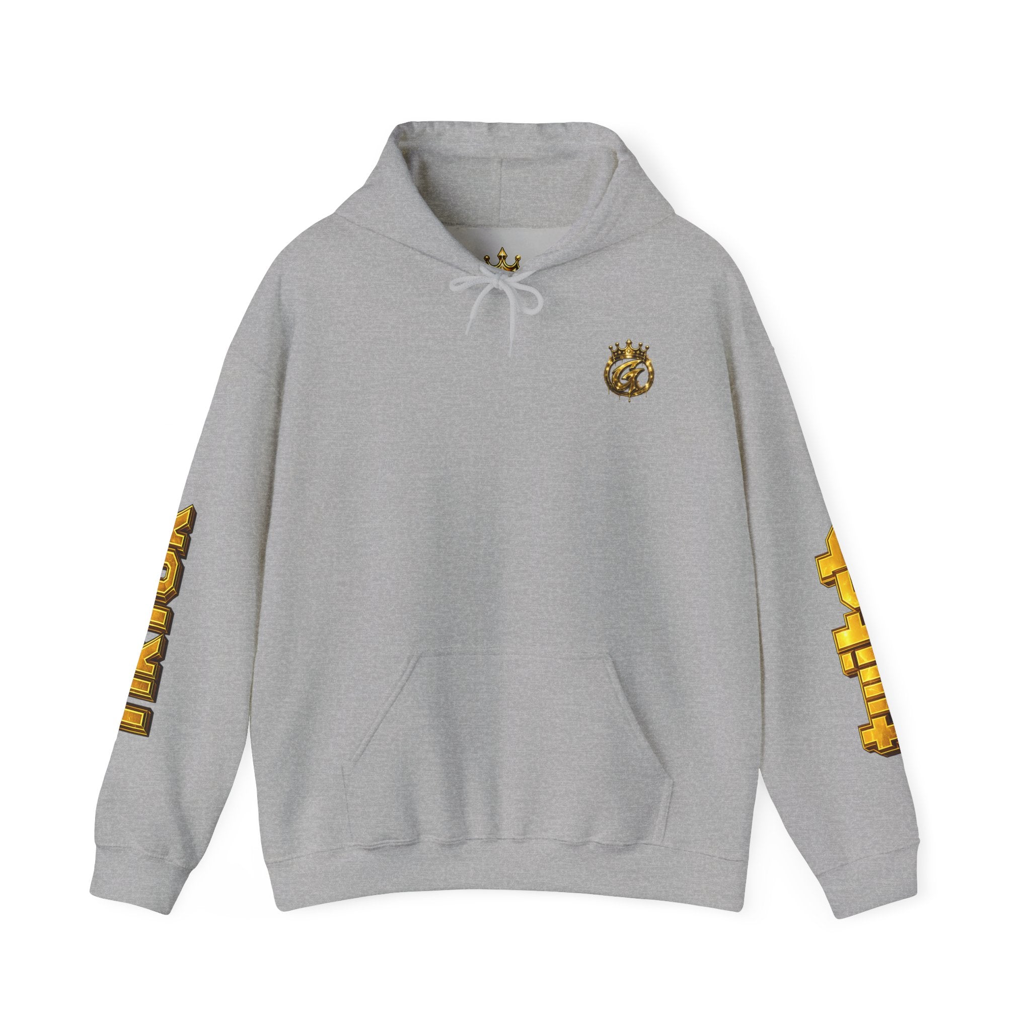 Goldenz Crown Hoodie — Streetwear Logo Pullover with Sleeve Branding