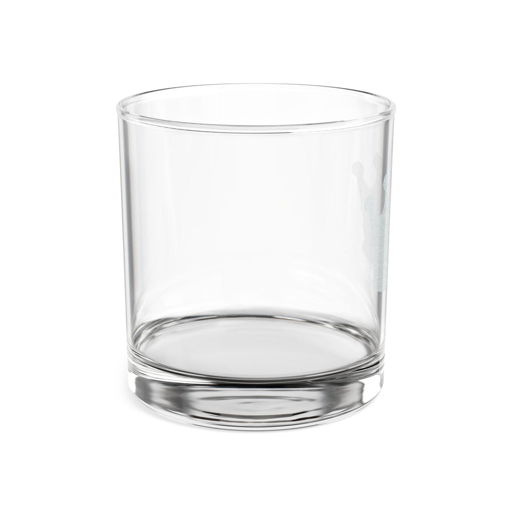 Engraved Crown Whiskey Glass – 10.5 oz Rocks Glass
